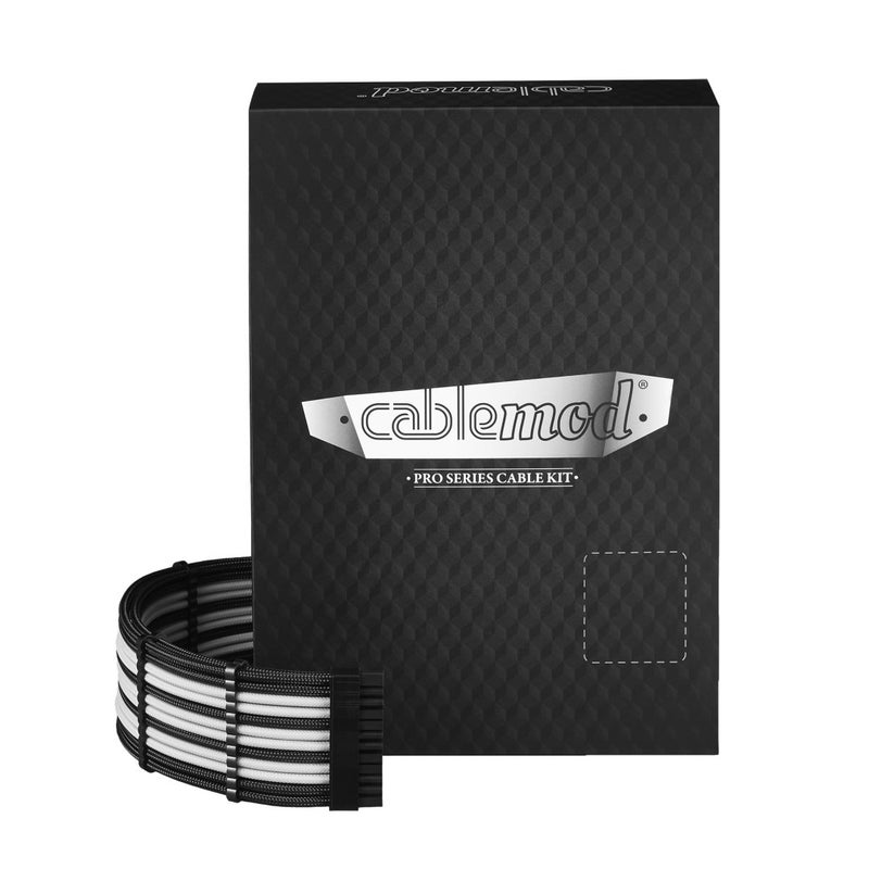 CableMod C-Series Pro ModMesh Sleeved Cable Kit for Corsair Type 4 RM Black Label/RMi/RMX (Black + White) - Image 1